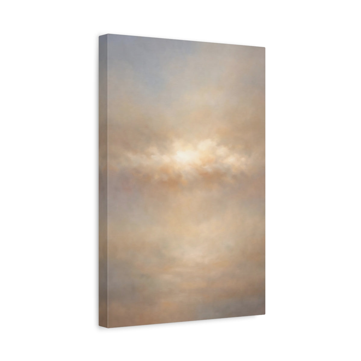 Side Mockup 4. Nature Cloudscape Neutral Cloudscape shown as stretched canvas wall art