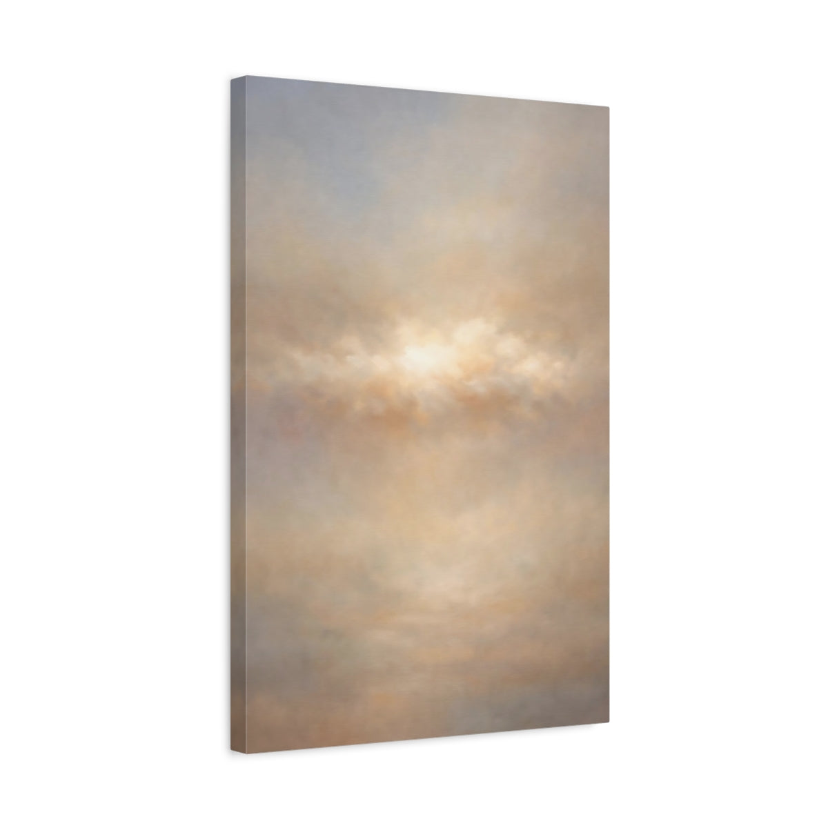 Side Mockup 3. Nature Cloudscape Neutral Cloudscape shown as stretched canvas wall art