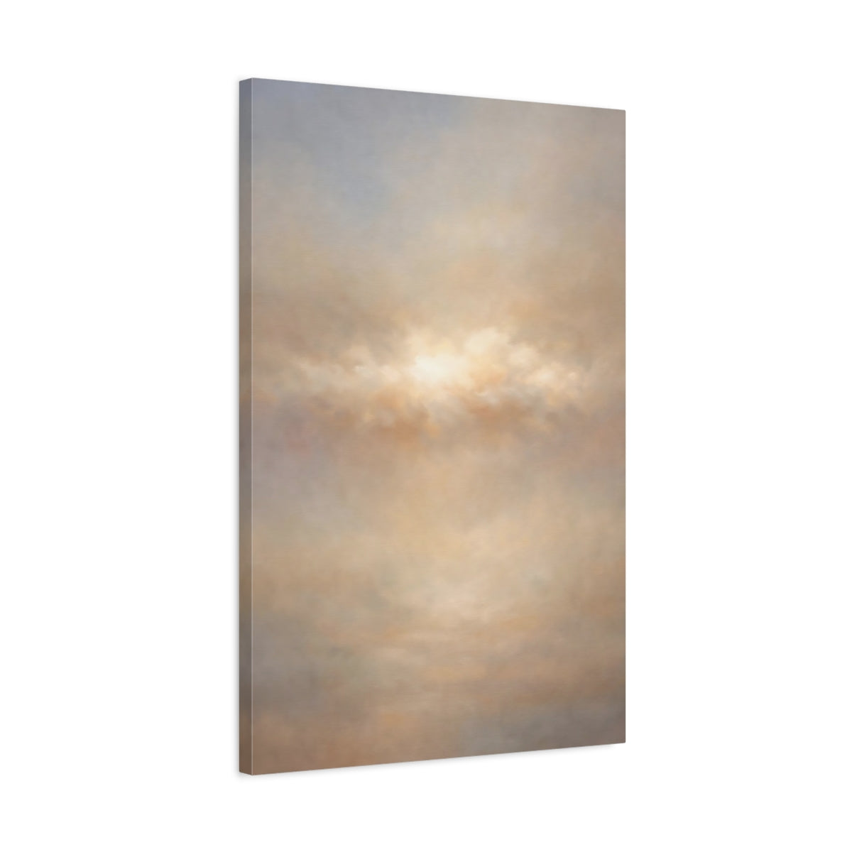 Side Mockup 2. Nature Cloudscape Neutral Cloudscape shown as stretched canvas wall art
