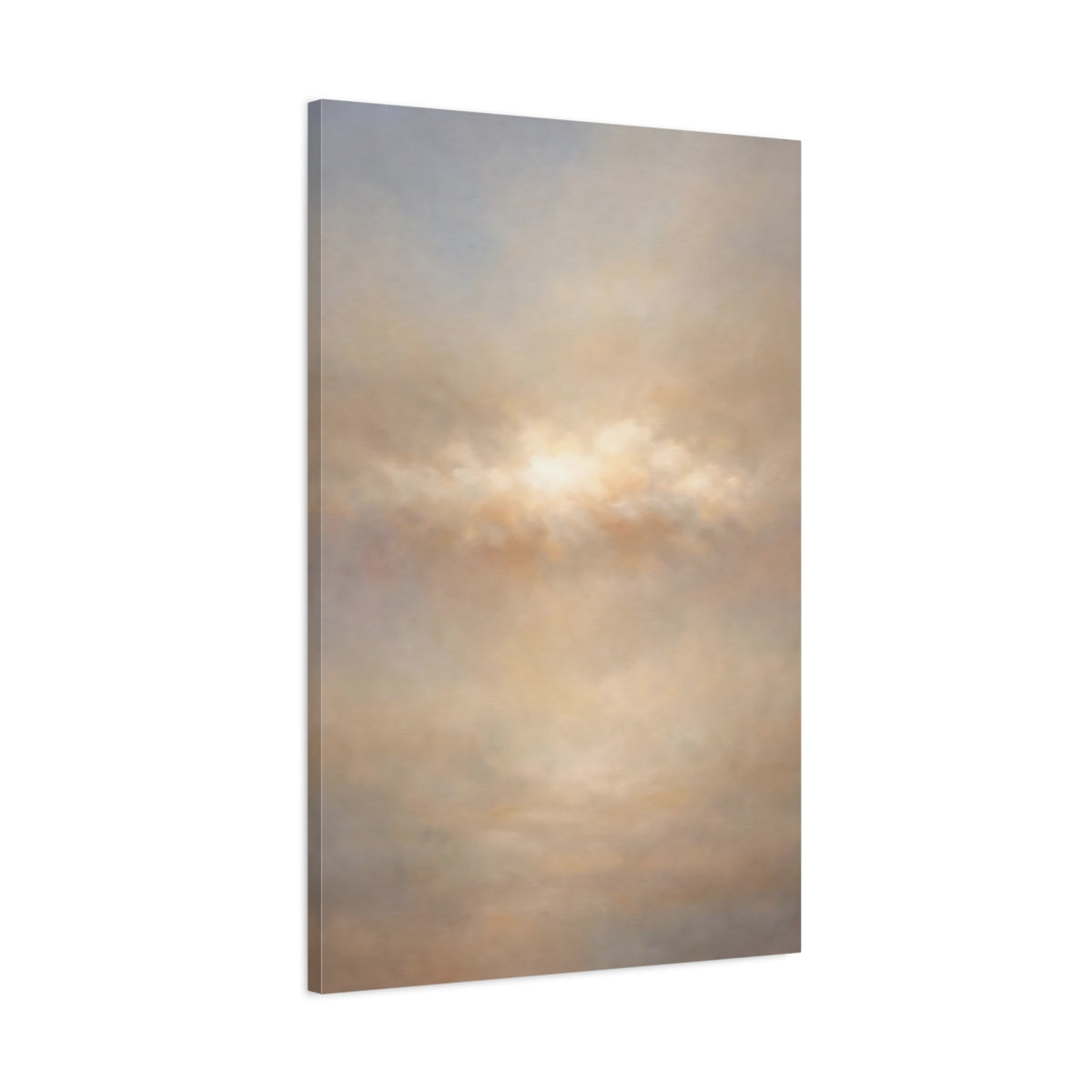 Side Mockup 1. Nature Cloudscape Neutral Cloudscape shown as stretched canvas wall art