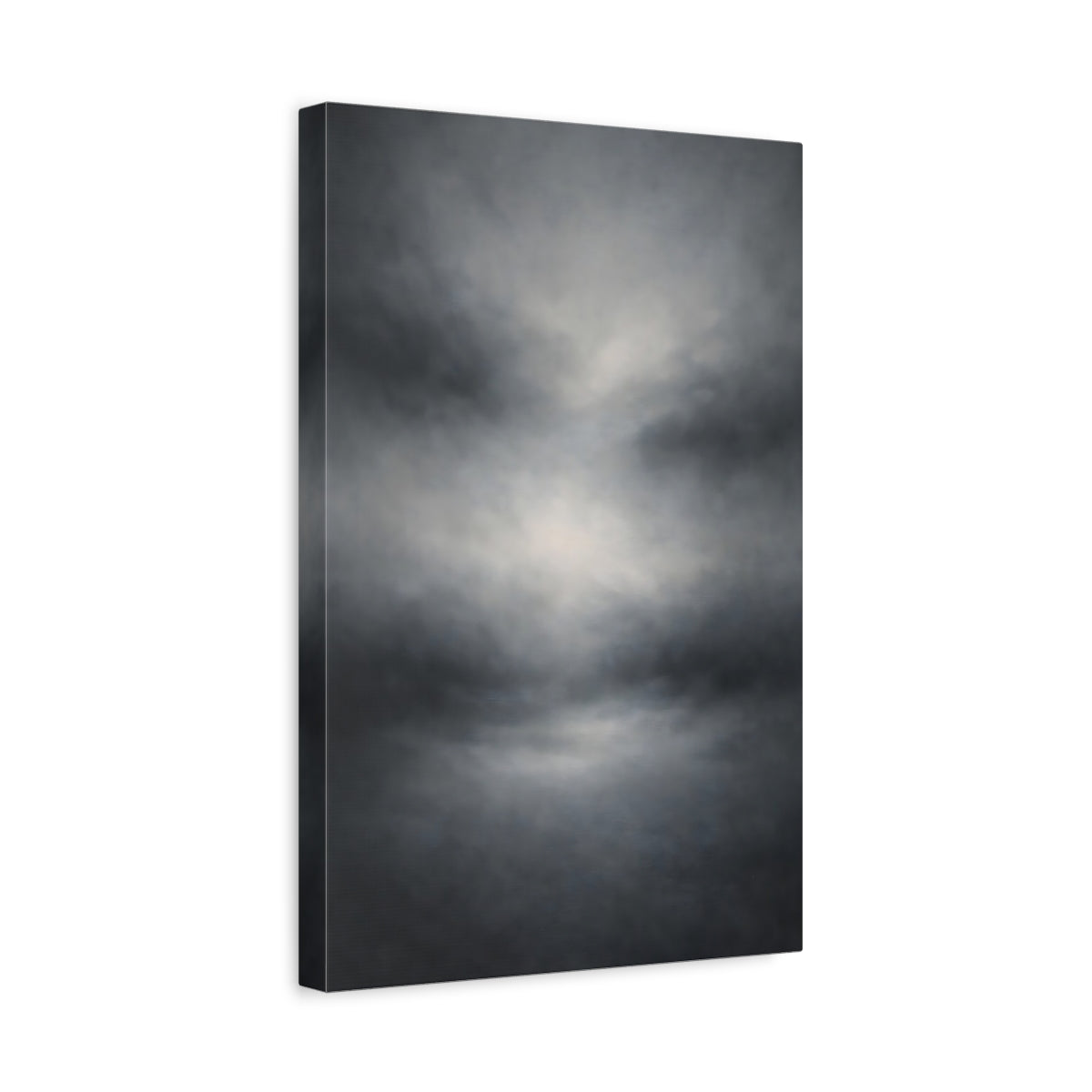 Side Mockup 4. Abstract Cloudscape Gray Abstract Cloud shown as stretched canvas wall art
