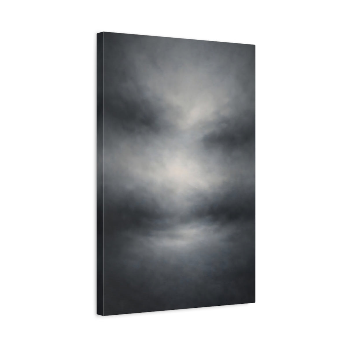 Side Mockup 3. Abstract Cloudscape Gray Abstract Cloud shown as stretched canvas wall art