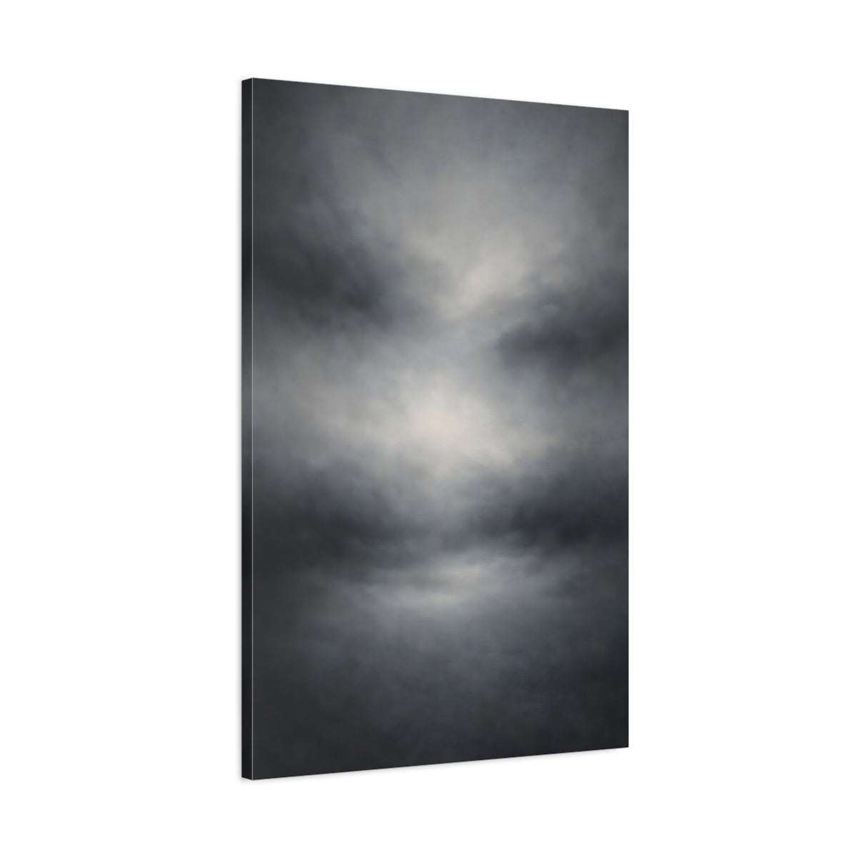 Side Mockup 1. Abstract Cloudscape Gray Abstract Cloud shown as stretched canvas wall art