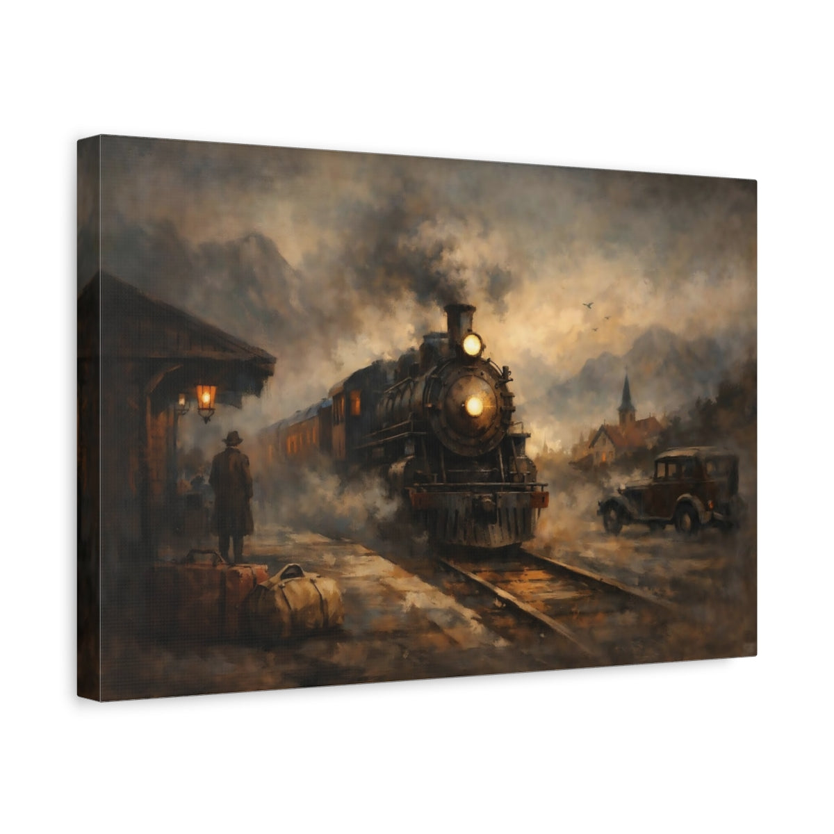Vintage Steam Train Journey - Canvas Wall Art Print