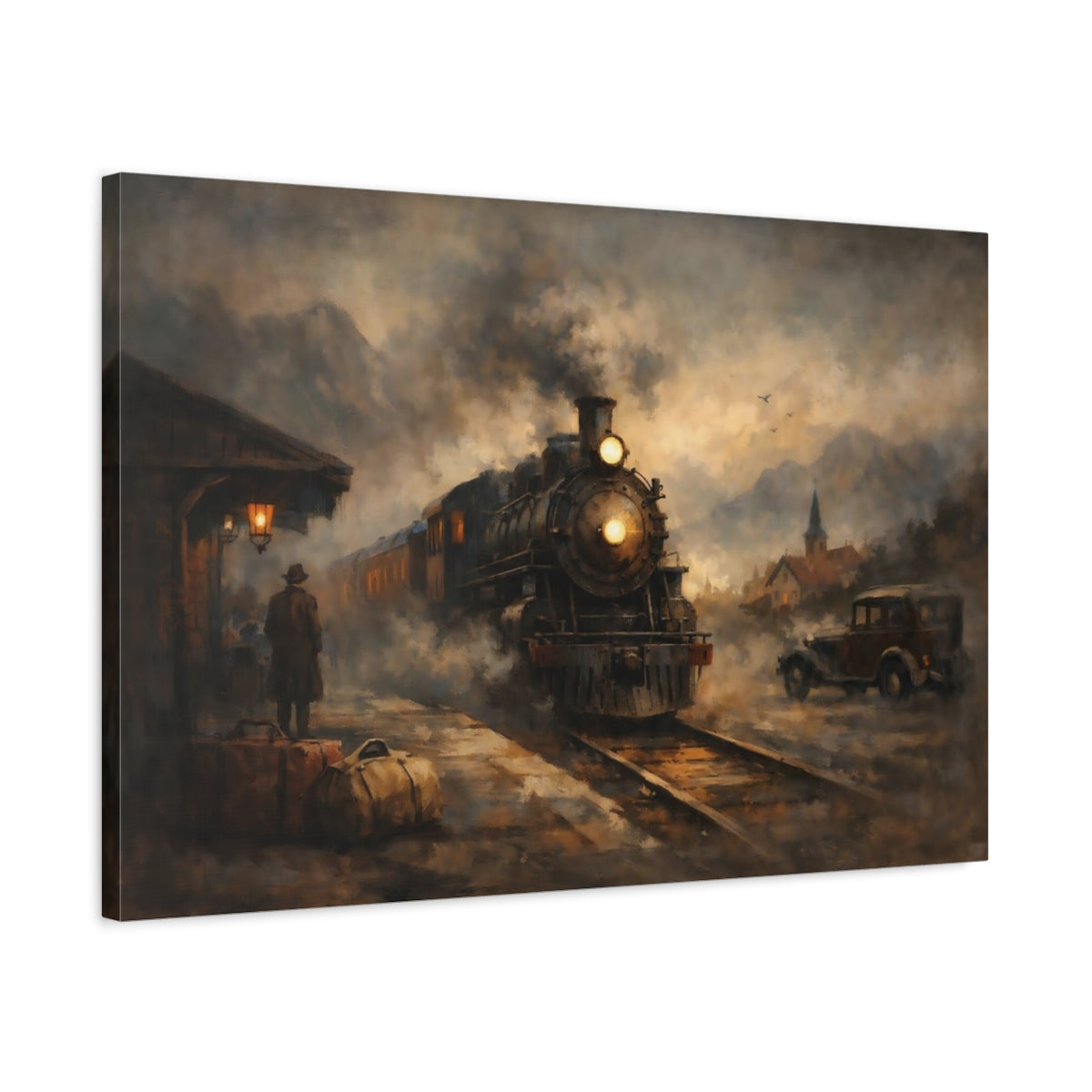 Vintage Steam Train Journey - Canvas Wall Art Print