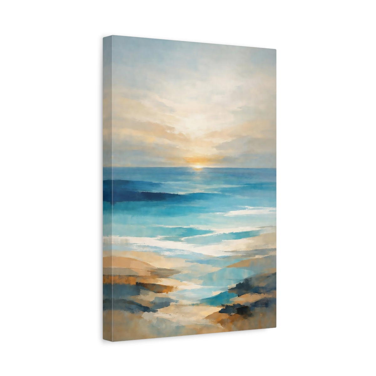 Nature Seascape Blue And Gold - Canvas Wall Art Print