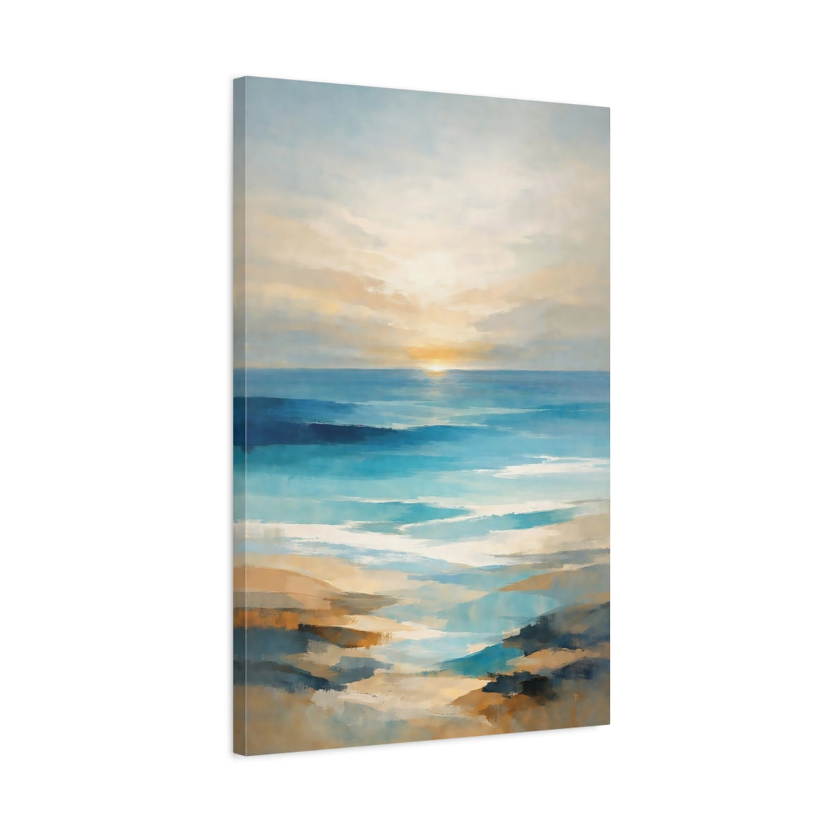 Nature Seascape Blue And Gold - Canvas Wall Art Print