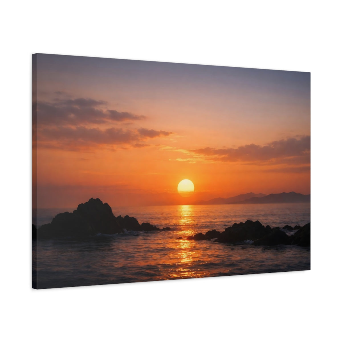 Nature Sunset Ocean - Canvas Wall Art Print