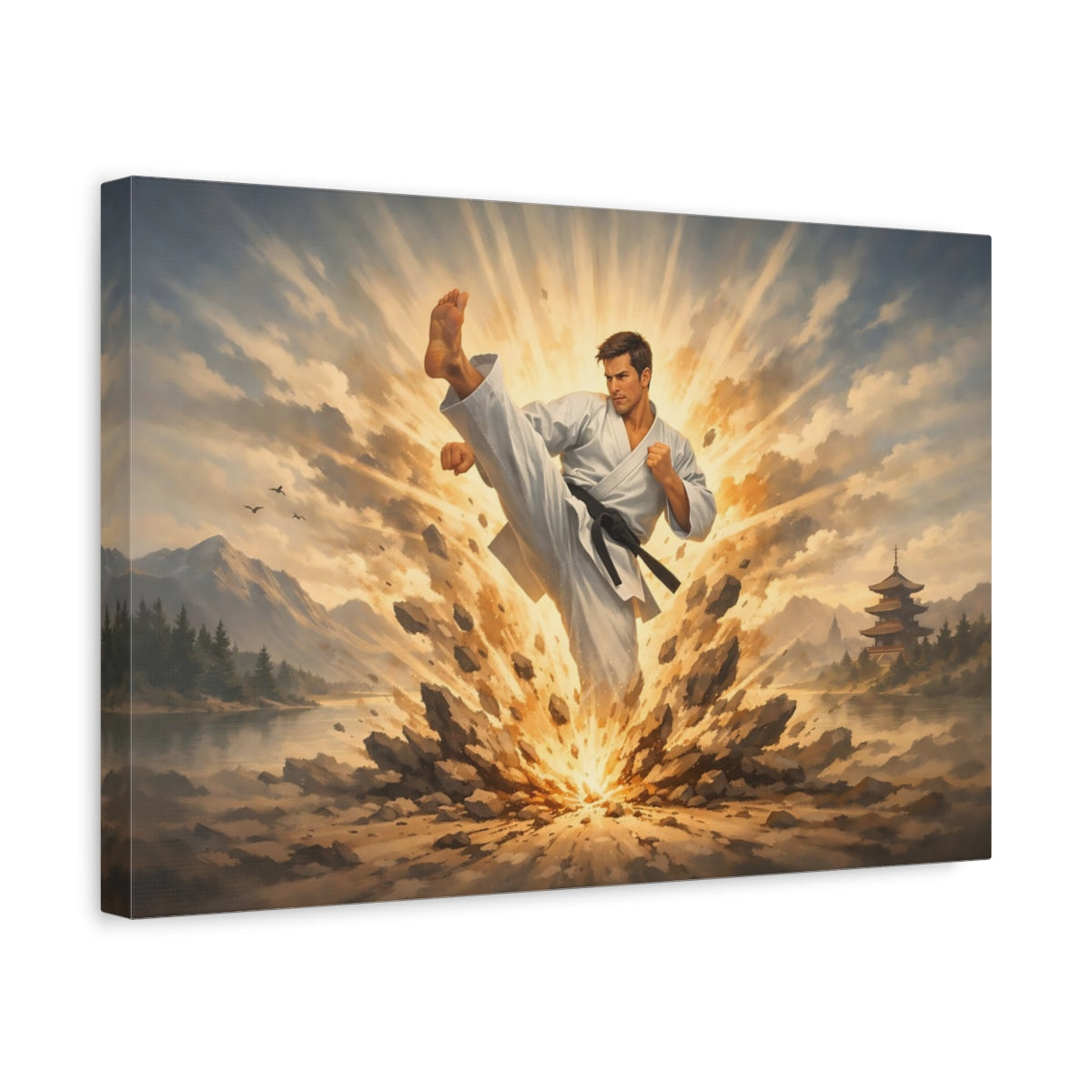 Nature Karate Martial Artist Sports - Canvas Wall Art Print