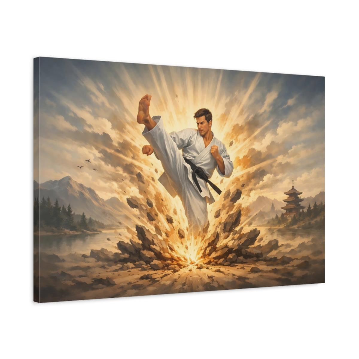 Nature Karate Martial Artist Sports - Canvas Wall Art Print