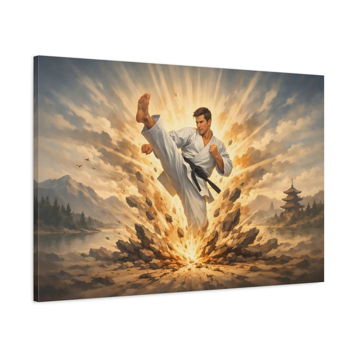 Nature Karate Martial Artist Sports - Canvas Wall Art Print