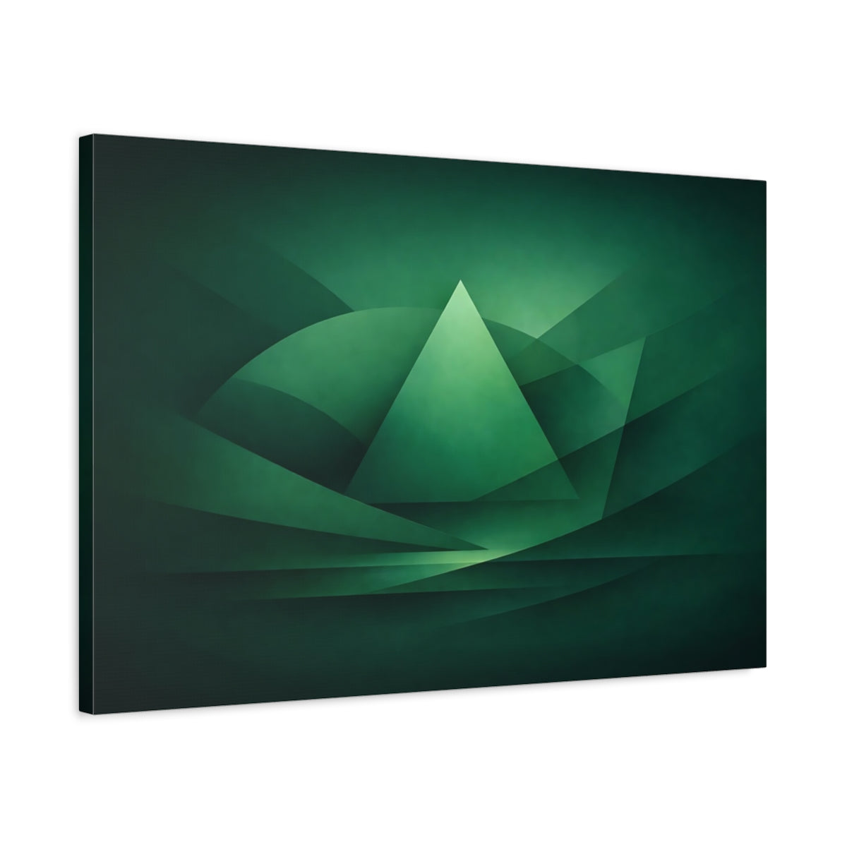 Abstract Green Geometric Shapes - Canvas Wall Art Print