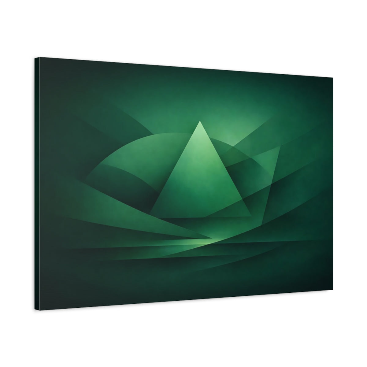Abstract Green Geometric Shapes - Canvas Wall Art Print