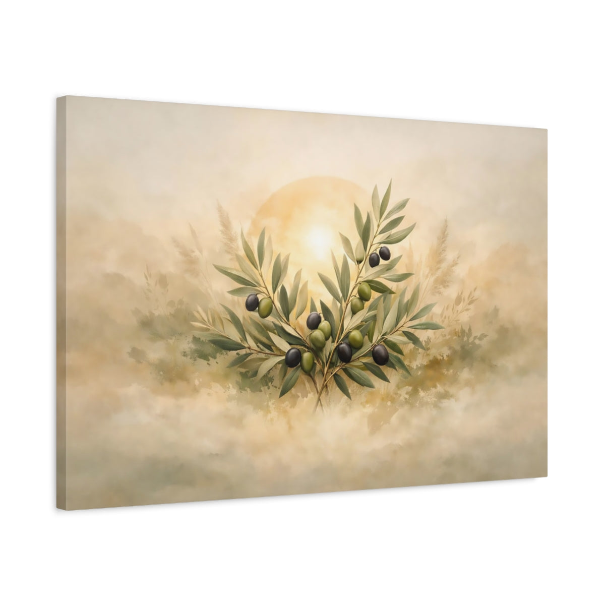 Boho Olive Branch Nature - Canvas Wall Art Print