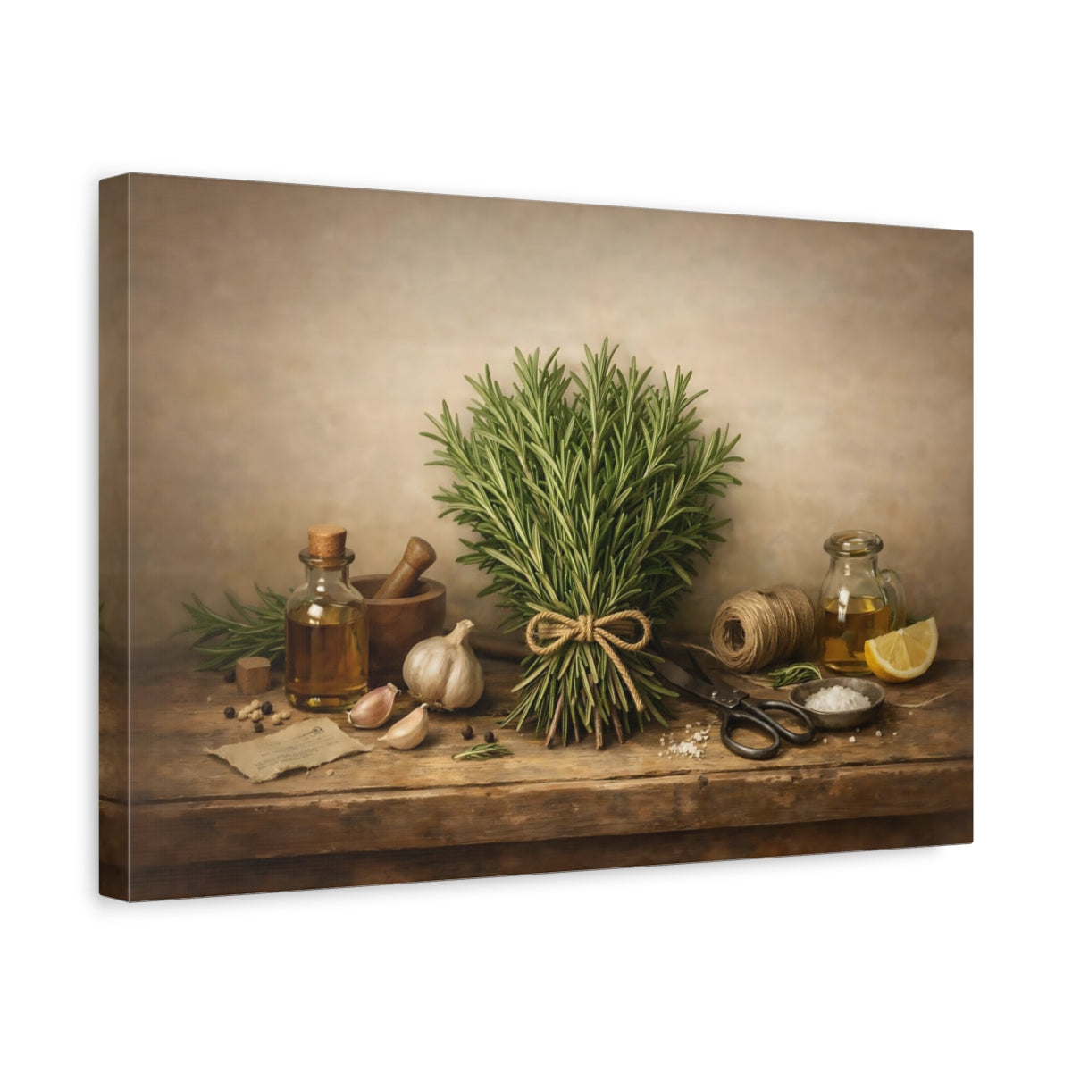 Vintage Rosemary Nature - Canvas Wall Art Print