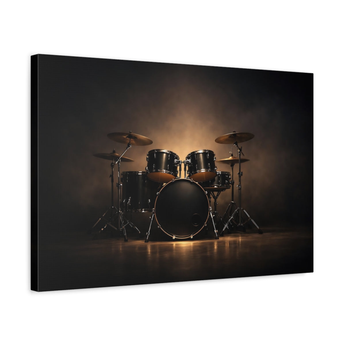 Dark Dramatic Drum Set Kit Abstract - Canvas Wall Art Print