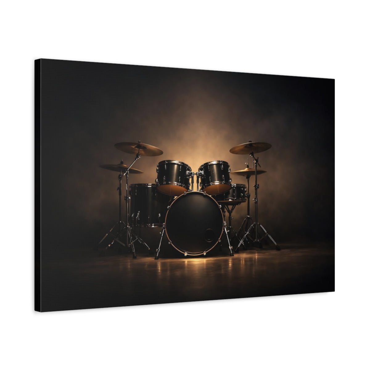 Dark Dramatic Drum Set Kit Abstract - Canvas Wall Art Print