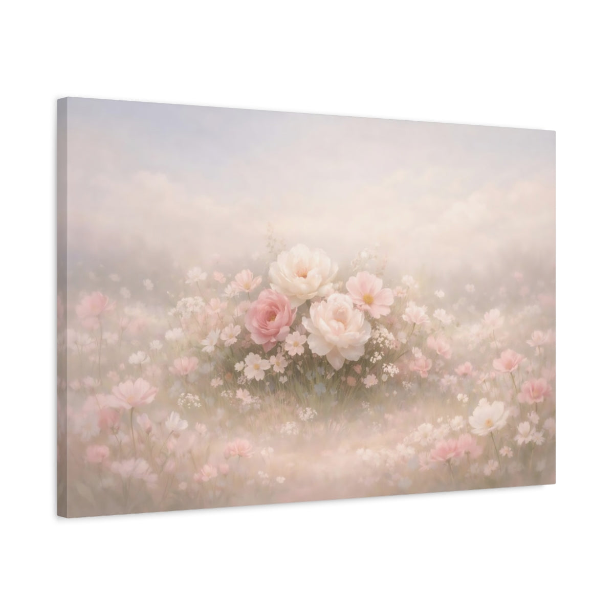 Soft Dreamscape Flowers Feminine Field Floral - Canvas Wall Art Print