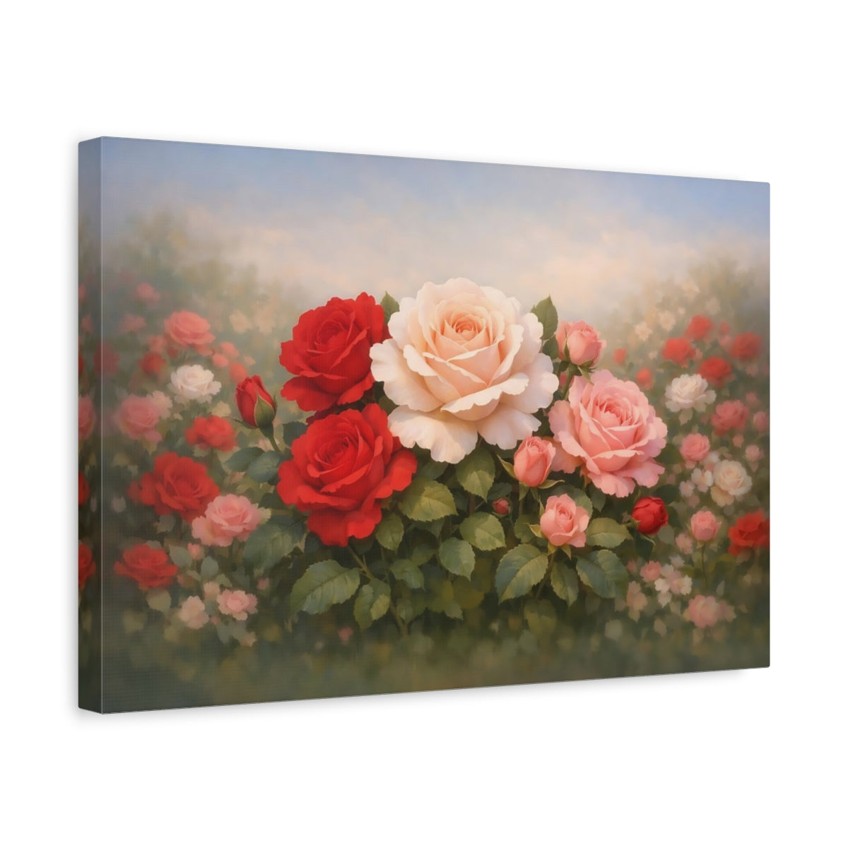 Roses de jardin fleuri - Impression sur toile murale