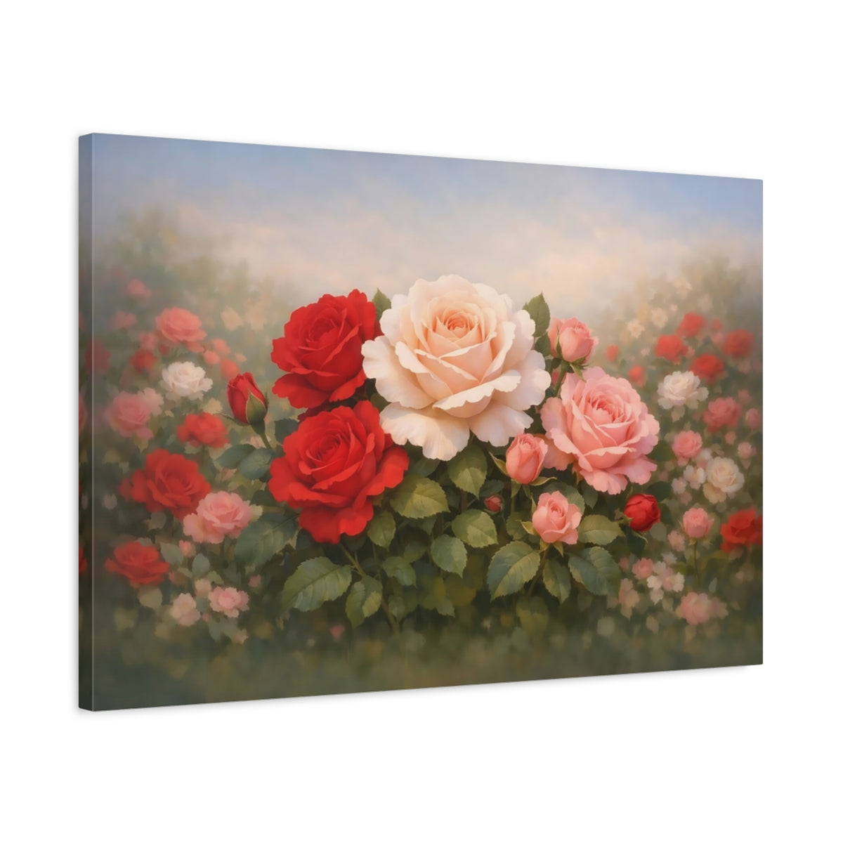 Roses de jardin fleuri - Impression sur toile murale
