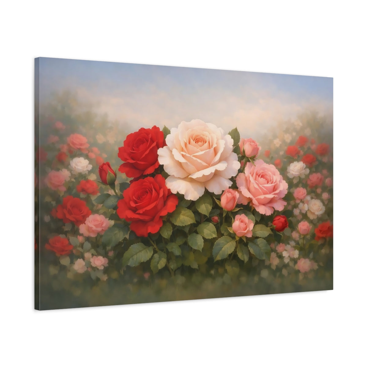 Roses de jardin fleuri - Impression sur toile murale