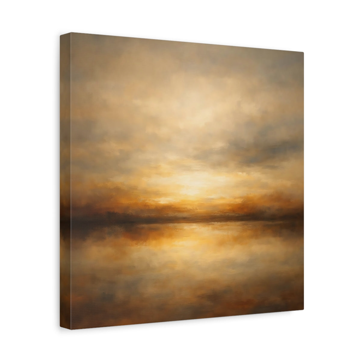 Side Mockup 7. Nature Sunset Seascape Golden Sunset Seascape shown as stretched canvas wall art