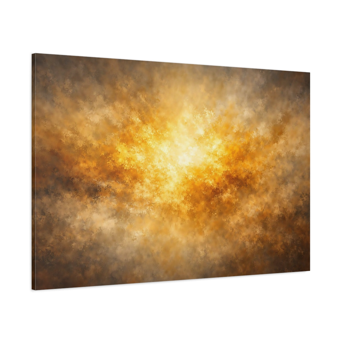 Golden Glow Stone Texture Abstract Light - Canvas Wall Art Print