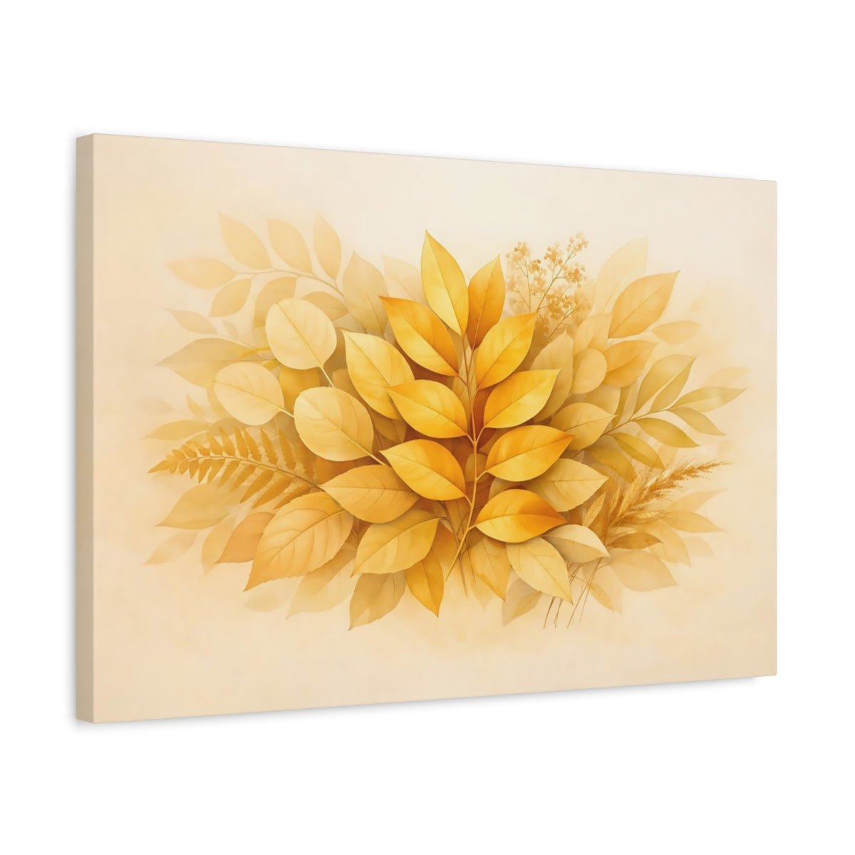 Feuilles Scintillement Doré Botanique Nature - Impression sur Toile