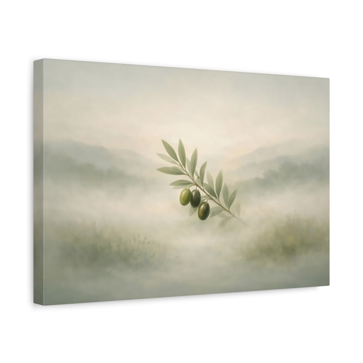 Mist Depth Olive Branch Nature - Canvas Wall Art Print