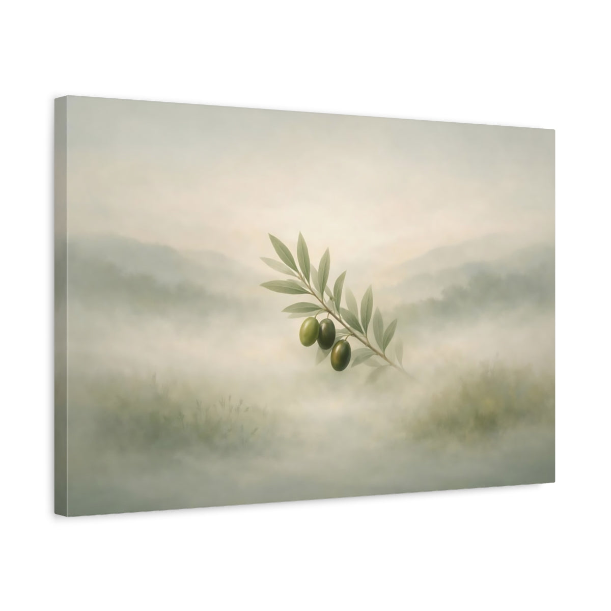 Mist Depth Olive Branch Nature - Canvas Wall Art Print
