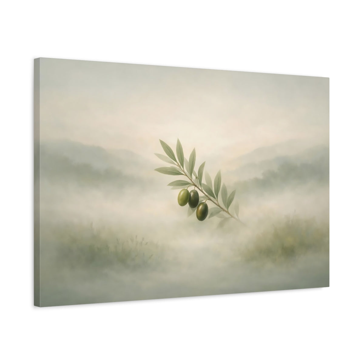 Mist Depth Olive Branch Nature - Canvas Wall Art Print