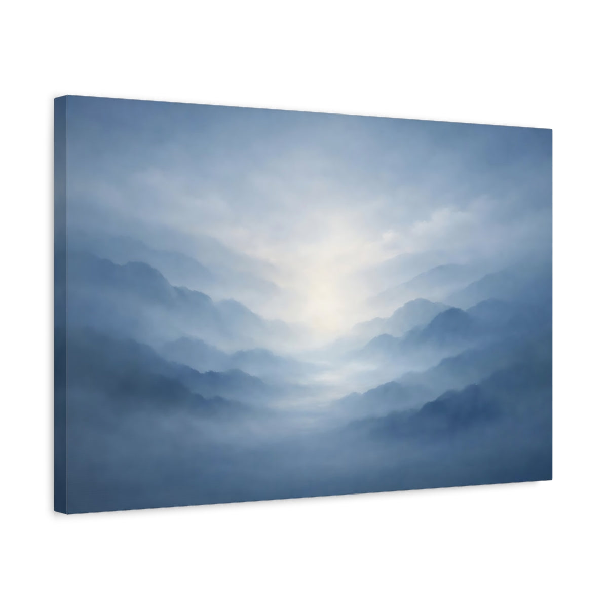 Nature des montagnes abstraites gris-bleu, profondeur de la brume - Impression sur toile murale