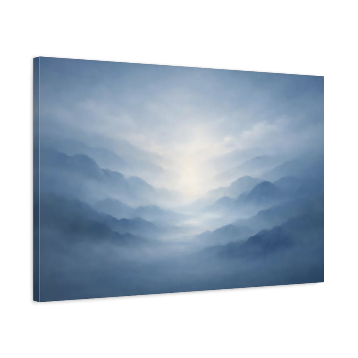 Nature des montagnes abstraites gris-bleu, profondeur de la brume - Impression sur toile murale