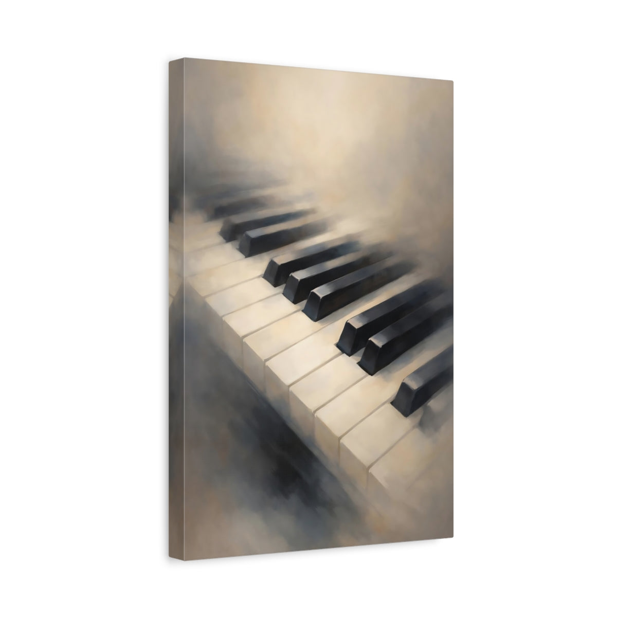 Side Mockup 4. Abstract Piano Keys Muted Piano Keys shown as stretched canvas wall art
