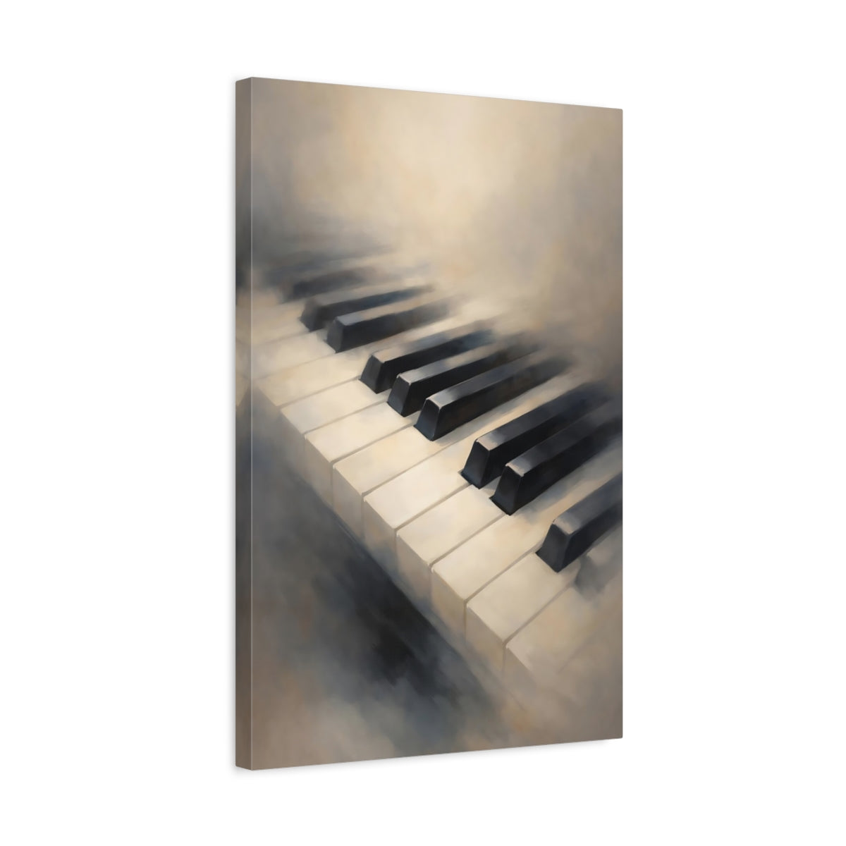 Side Mockup 3. Abstract Piano Keys Muted Piano Keys shown as stretched canvas wall art