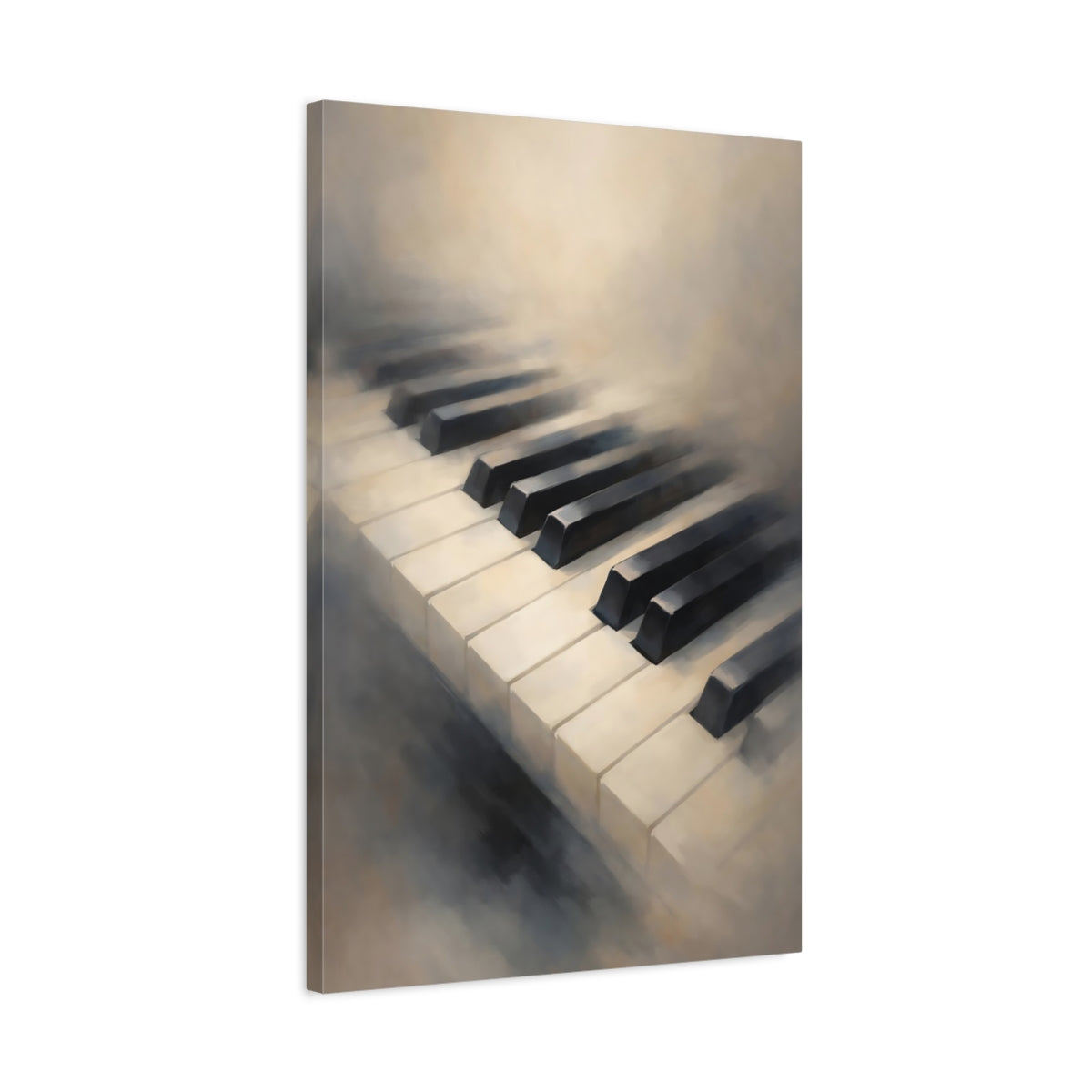 Side Mockup 2. Abstract Piano Keys Muted Piano Keys shown as stretched canvas wall art