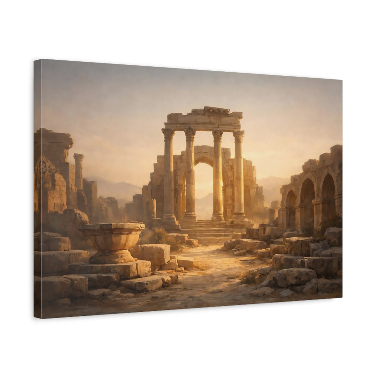 Vintage Ancient Ruins Golden - Canvas Wall Art Print