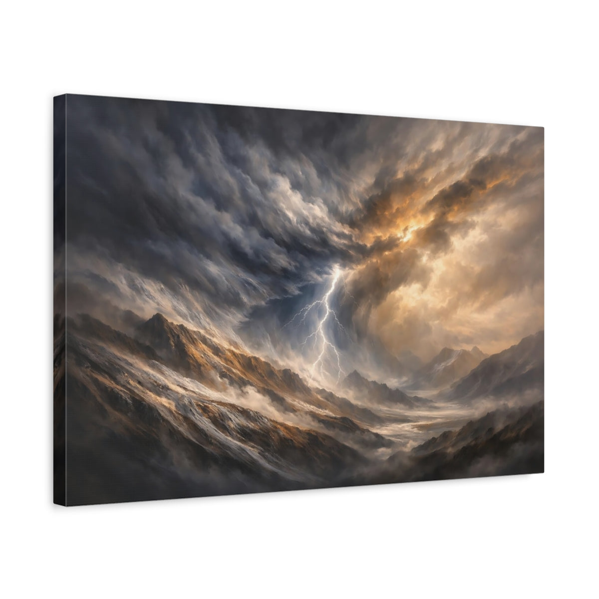 Sky Storm Mountain Nature - Canvas Wall Art Print