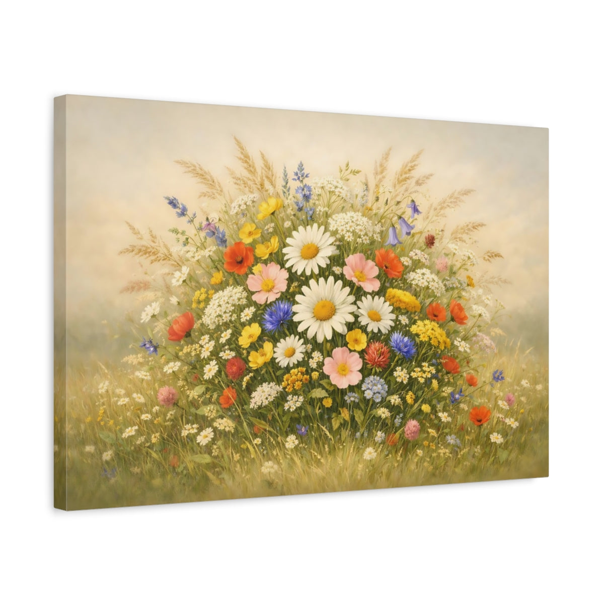 Fleurs Sauvages et Fleurs des Champs Vintage - Impression sur Toile Murale