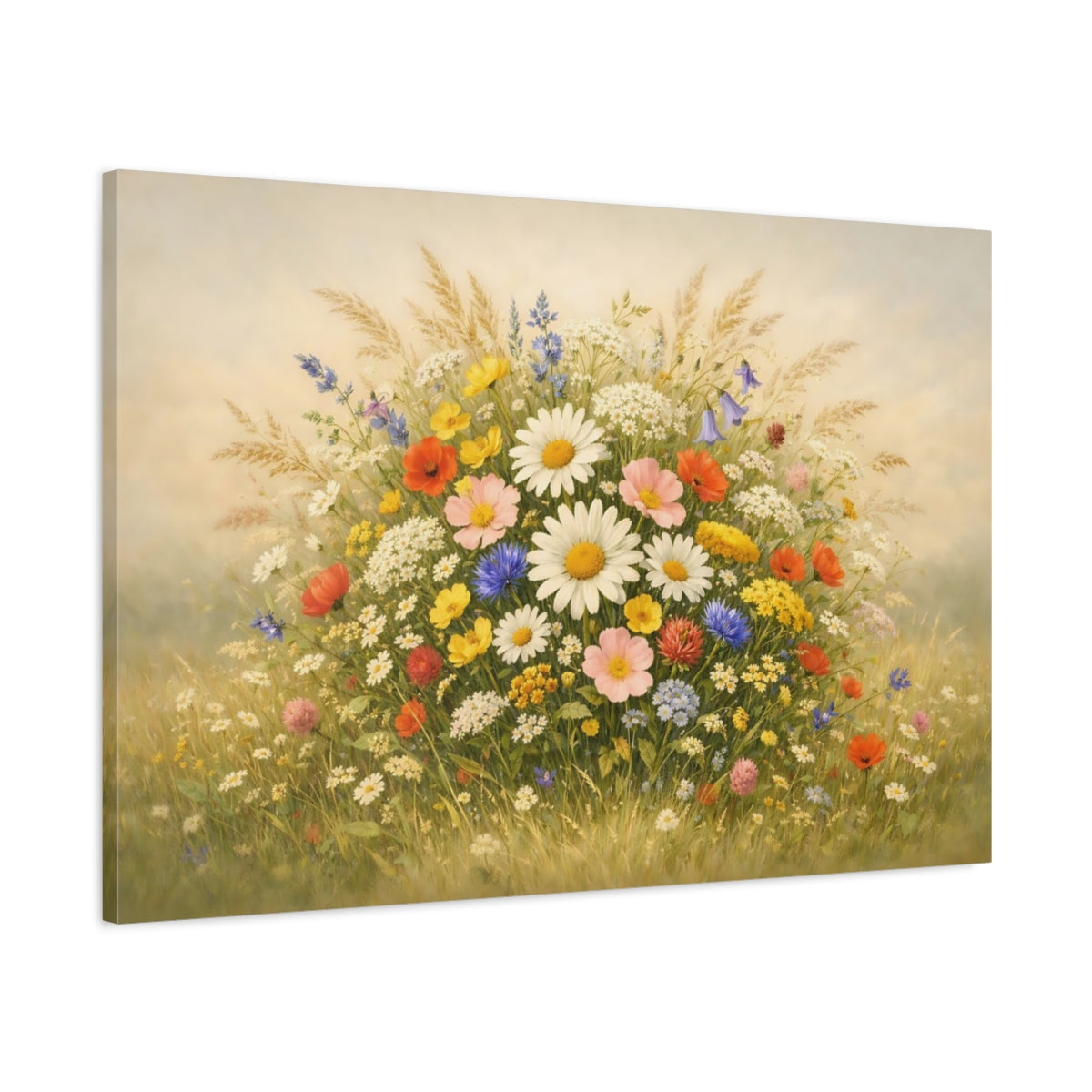 Fleurs Sauvages et Fleurs des Champs Vintage - Impression sur Toile Murale