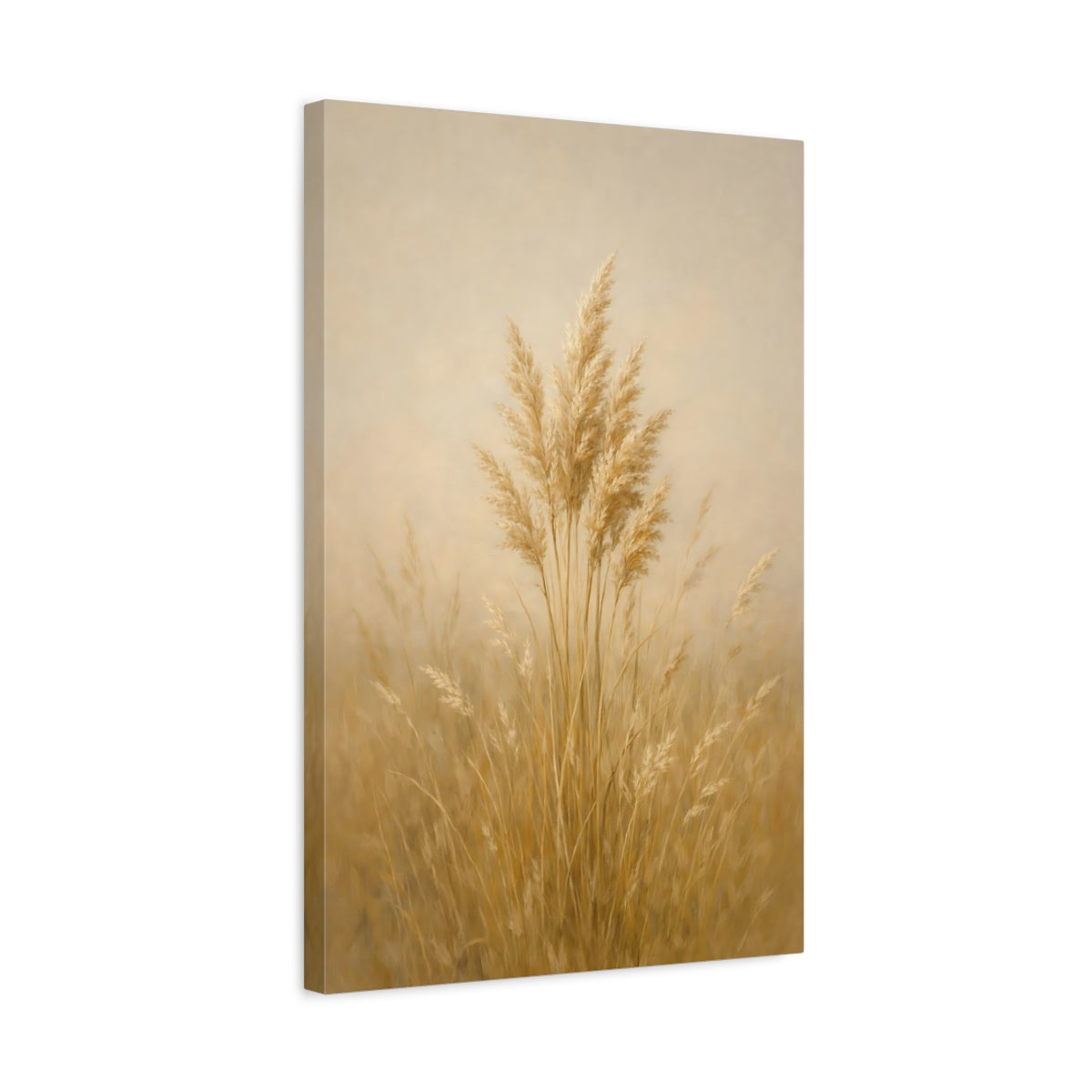 Side Mockup 3. Nature Pampas Grass Beige Pampas Grass shown as stretched canvas wall art
