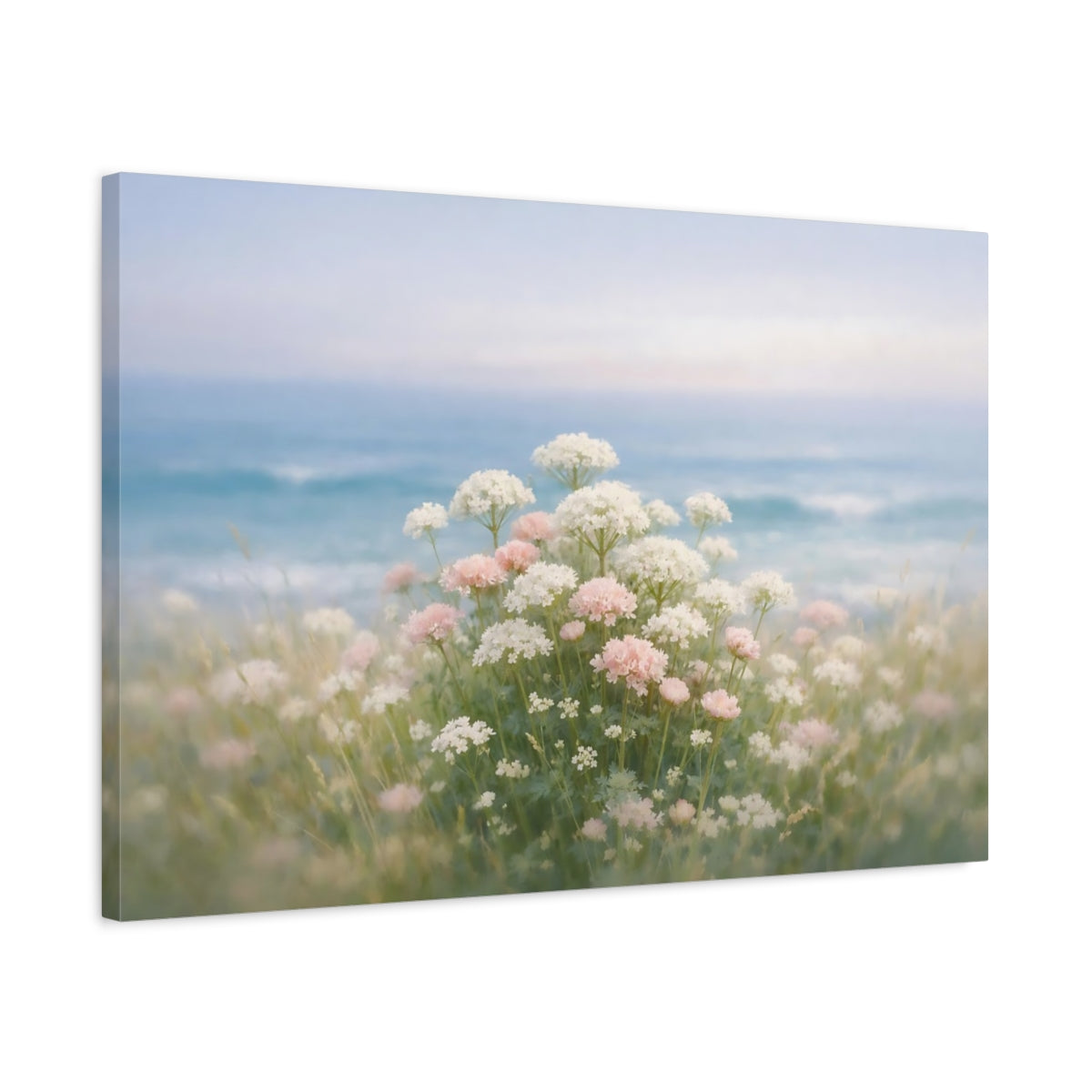 Art mural sur toile - Paysage marin floral en gros plan Fleurs sauvages Nature