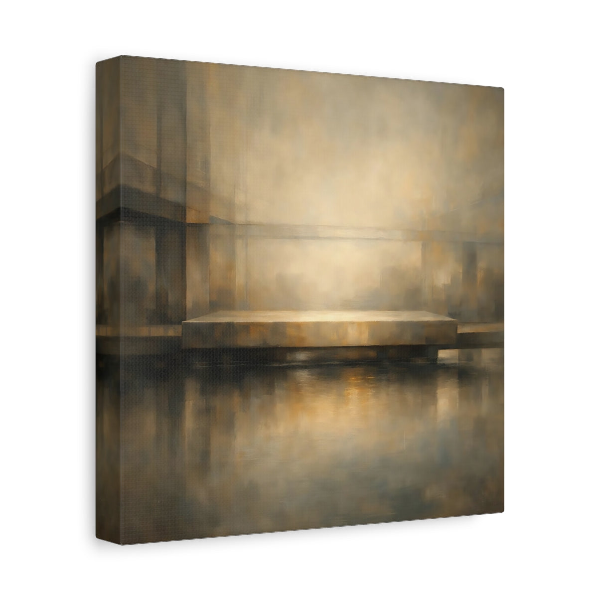 Side Mockup 9. Abstract Abstract Structure Brown Gray Abstract shown as stretched canvas wall art