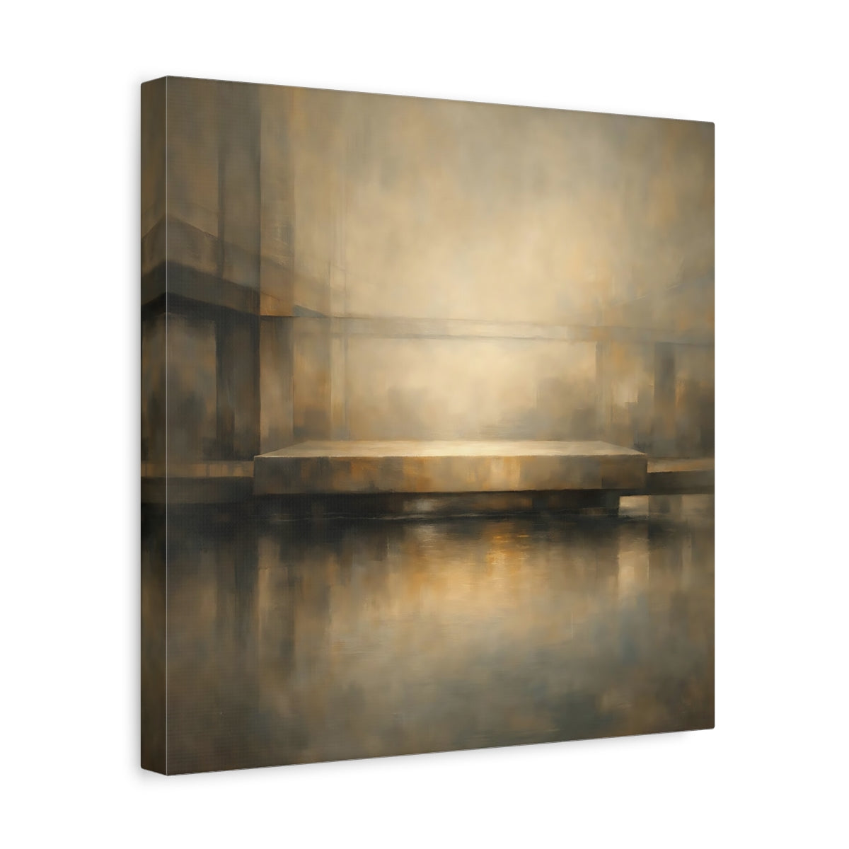 Side Mockup 7. Abstract Abstract Structure Brown Gray Abstract shown as stretched canvas wall art