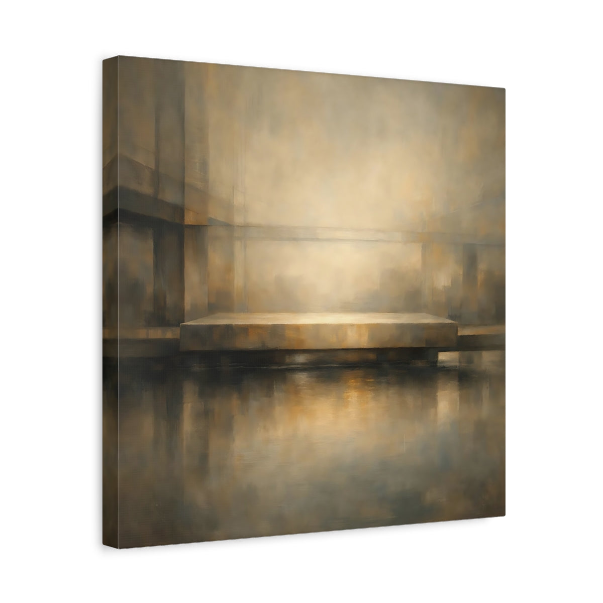 Side Mockup 6. Abstract Abstract Structure Brown Gray Abstract shown as stretched canvas wall art