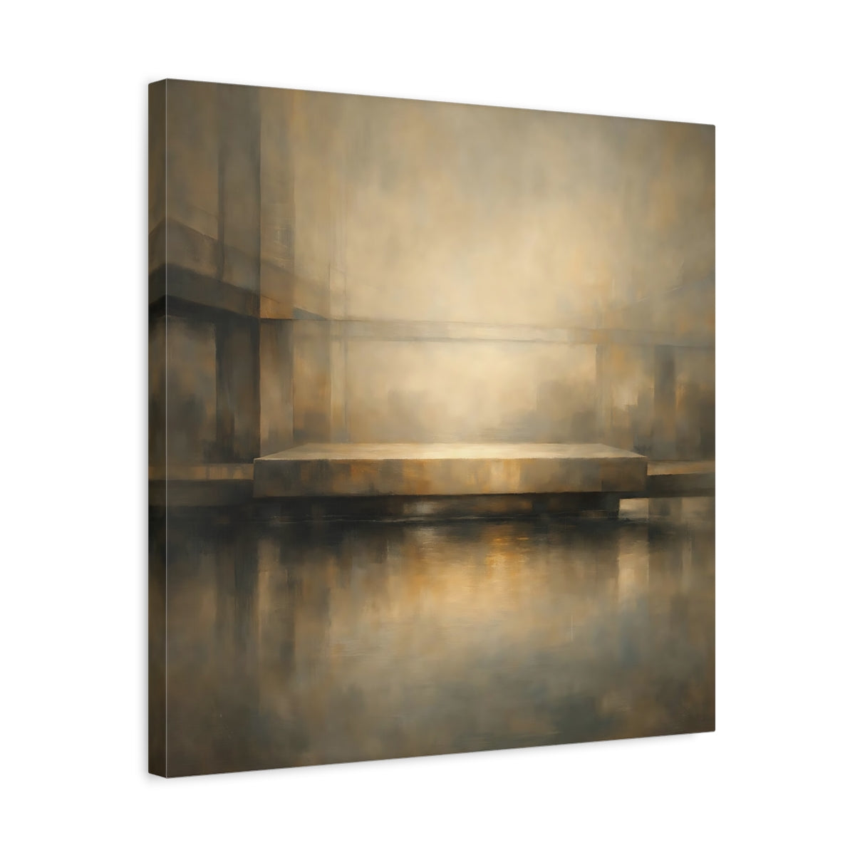 Side Mockup 5. Abstract Abstract Structure Brown Gray Abstract shown as stretched canvas wall art