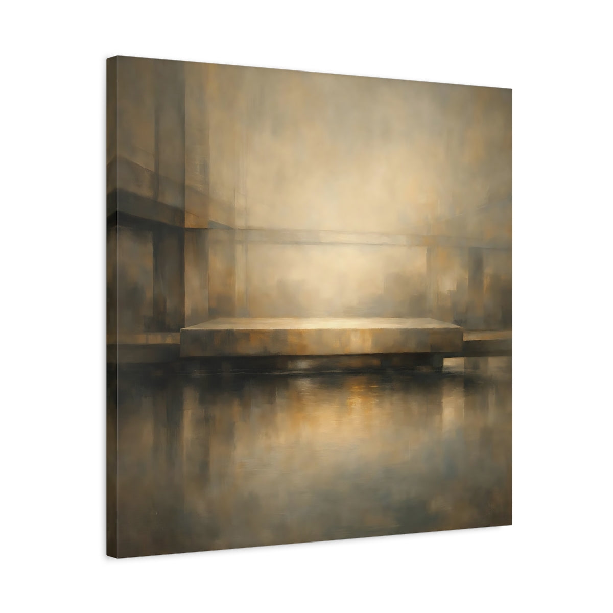 Side Mockup 4. Abstract Abstract Structure Brown Gray Abstract shown as stretched canvas wall art