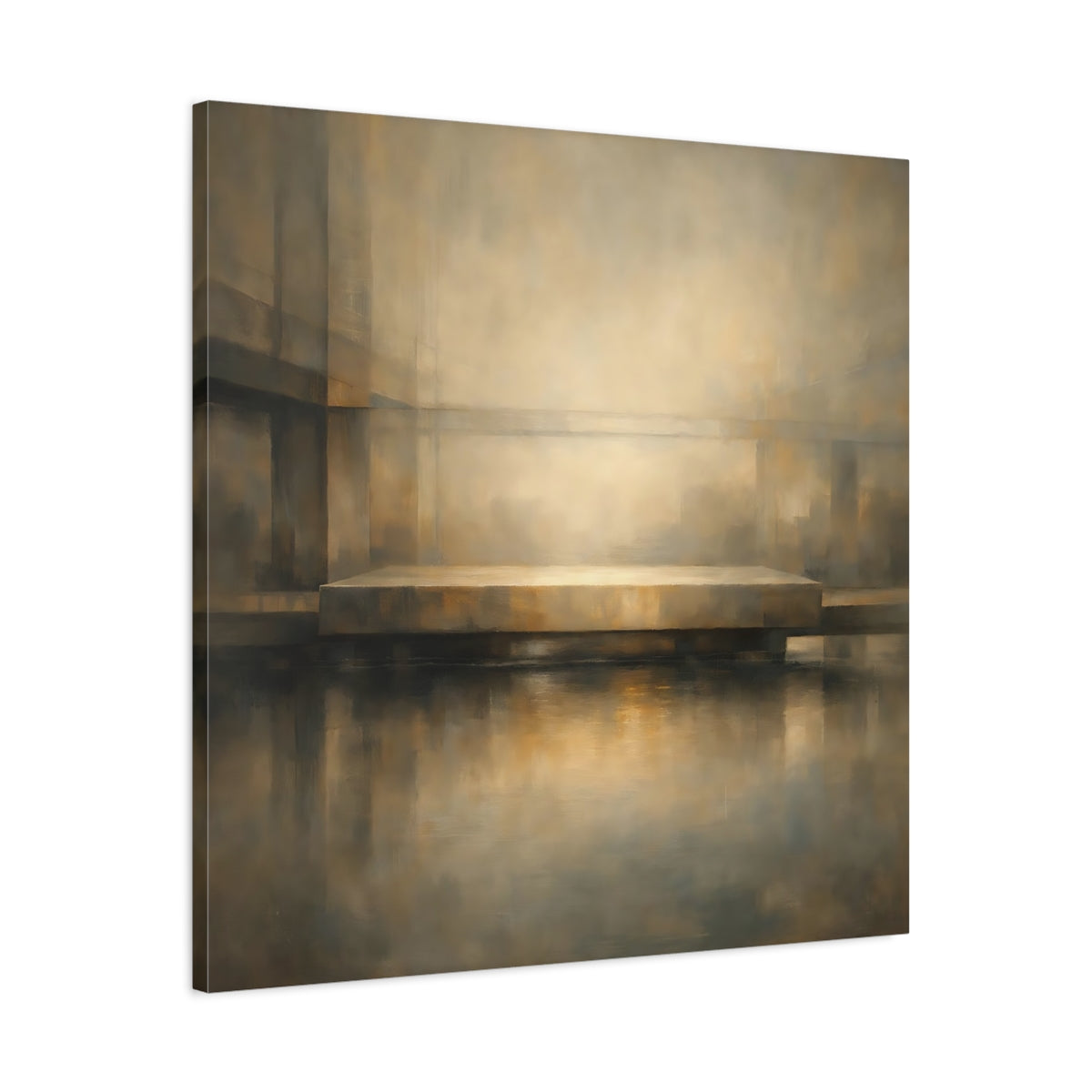 Side Mockup 3. Abstract Abstract Structure Brown Gray Abstract shown as stretched canvas wall art