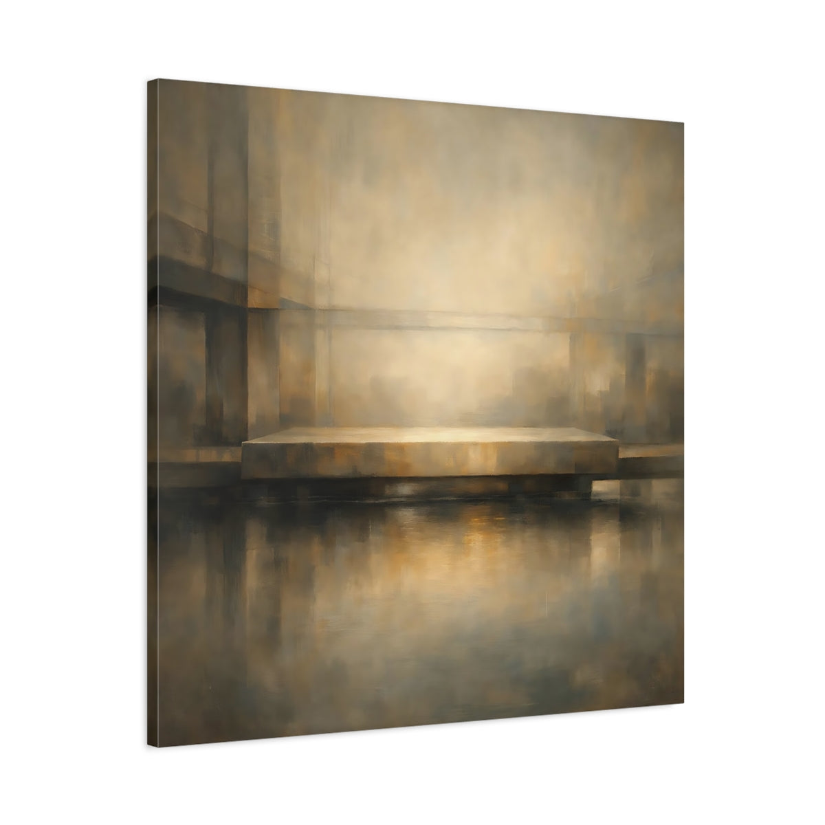 Side Mockup 2. Abstract Abstract Structure Brown Gray Abstract shown as stretched canvas wall art