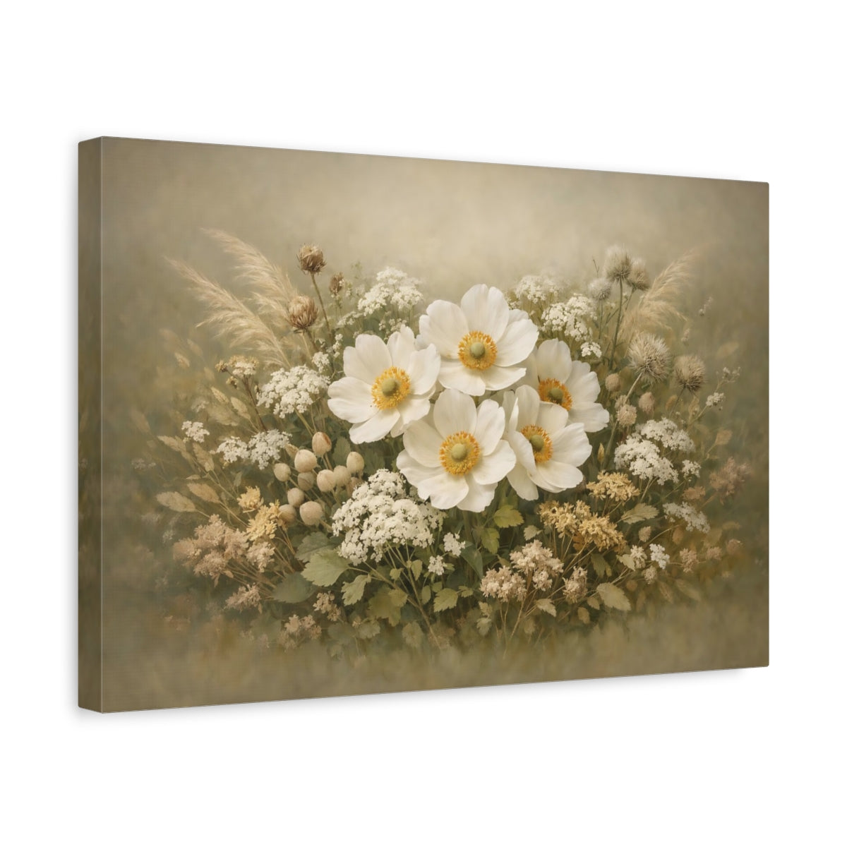 Nature Flower Botanical White Floral - Canvas Wall Art Print